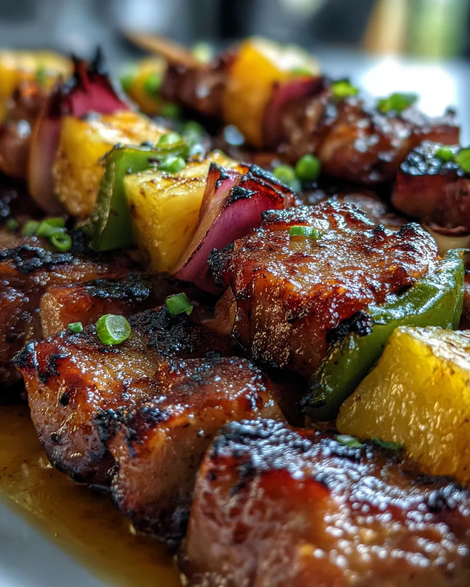 Pineapple BBQ Pork Skewers 24 Pineapple
