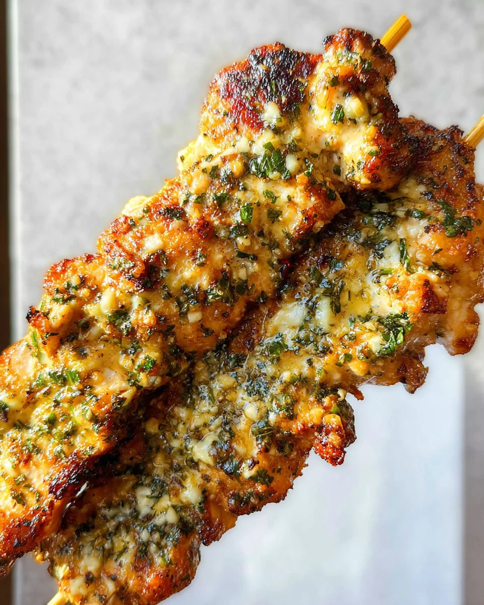 Ranch Garlic Parmesan Chicken Skewers