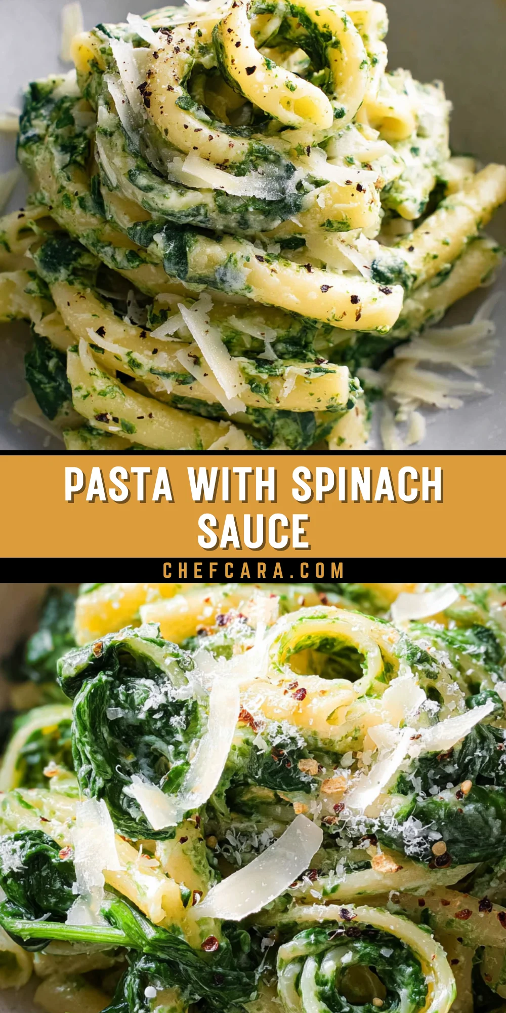 Pasta with Spinach Sauce 18 Pinterest Hidden Image