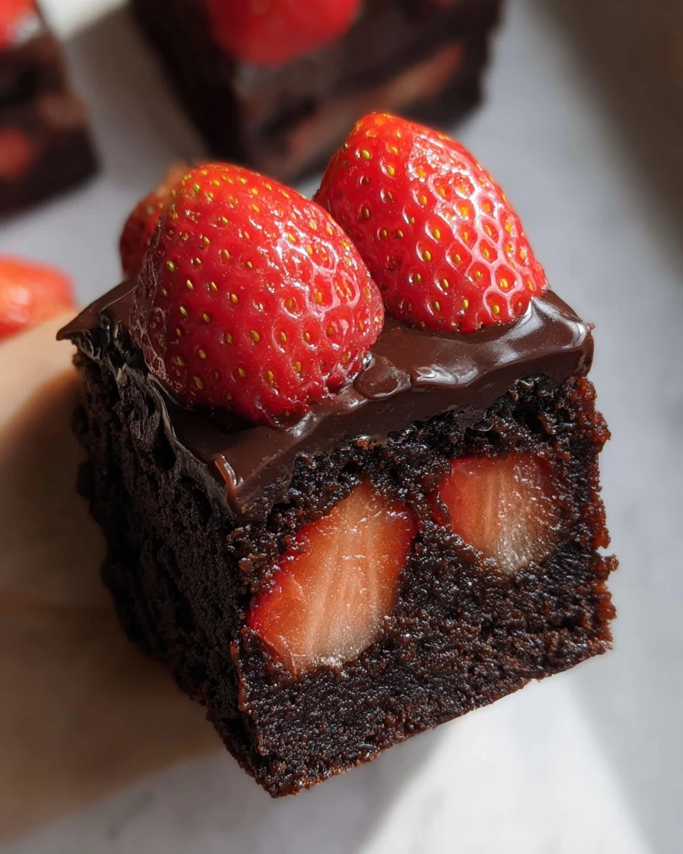 Chocolate Covered Strawberry Brownies
