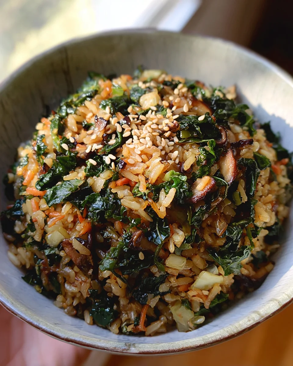 Crispy Kale and Shiitake Fried Rice