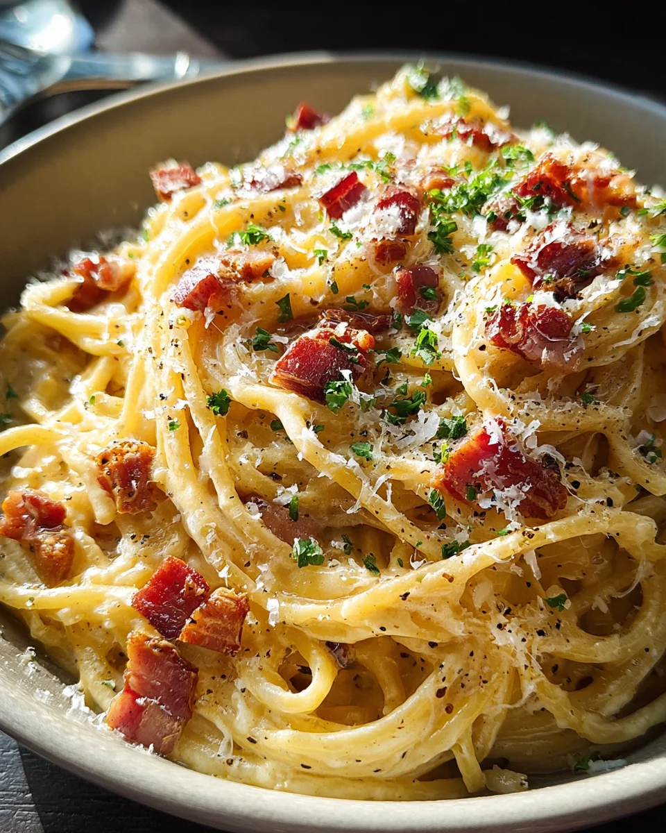 Easy Creamy Carbonara Pasta
