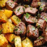 Garlic Butter Steak Bites and Potatoes