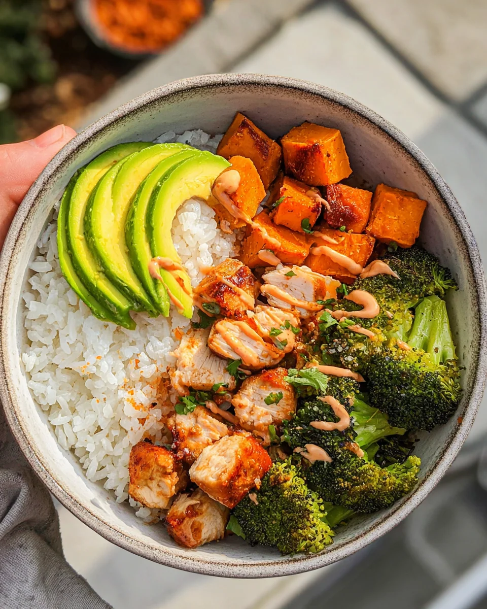 Healthy Chicken & Sweet Potato Rice Bowl