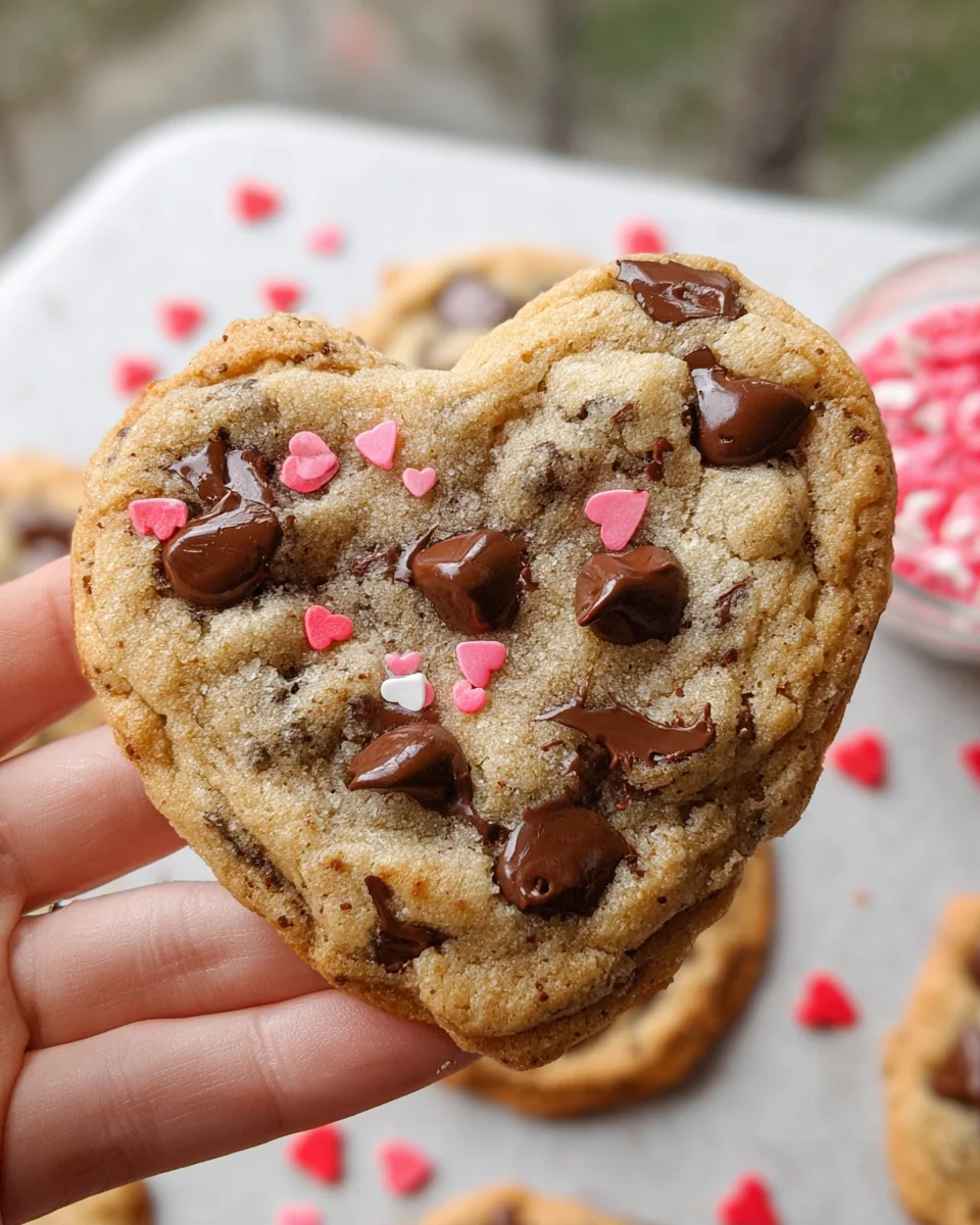 Heart Shaped Chocolate Chip Cookies