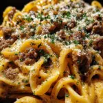 One-Pot Creamy Beef and Garlic Butter Pasta